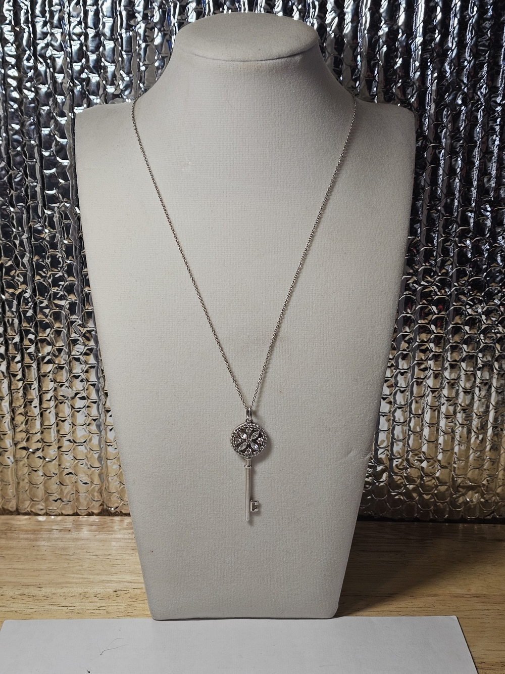 Sterling Silver 925 Key Pendant Necklace - 18½"
